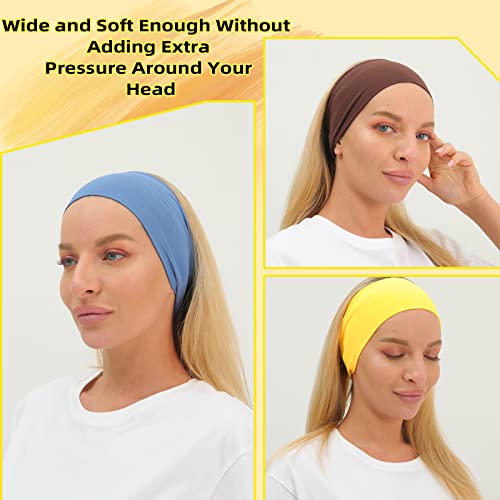 RITOPER Women's Workout Wide Headbands - Non Slip, Super Soft Yoga Running Exercise Bands, Elastic Sweat and Hair Wraps - Image 2