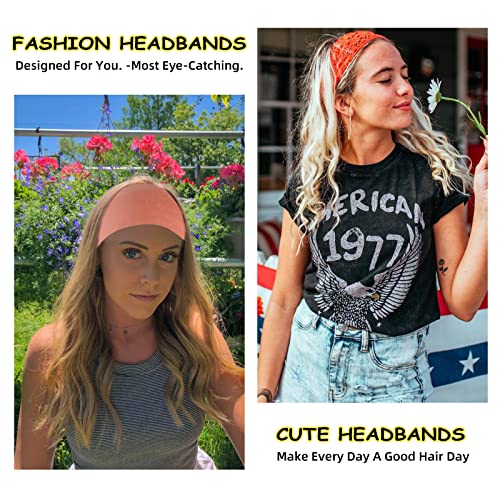 RITOPER Women's Workout Wide Headbands - Non Slip, Super Soft Yoga Running Exercise Bands, Elastic Sweat and Hair Wraps - Image 5