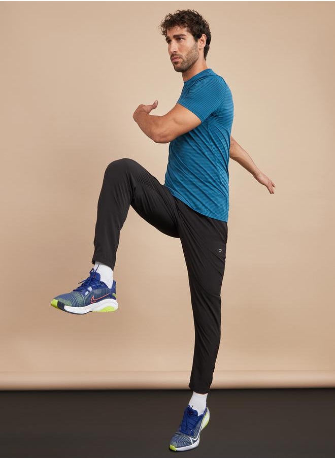Styli Woven Running Track Pants with Zip Hem  - Image 2