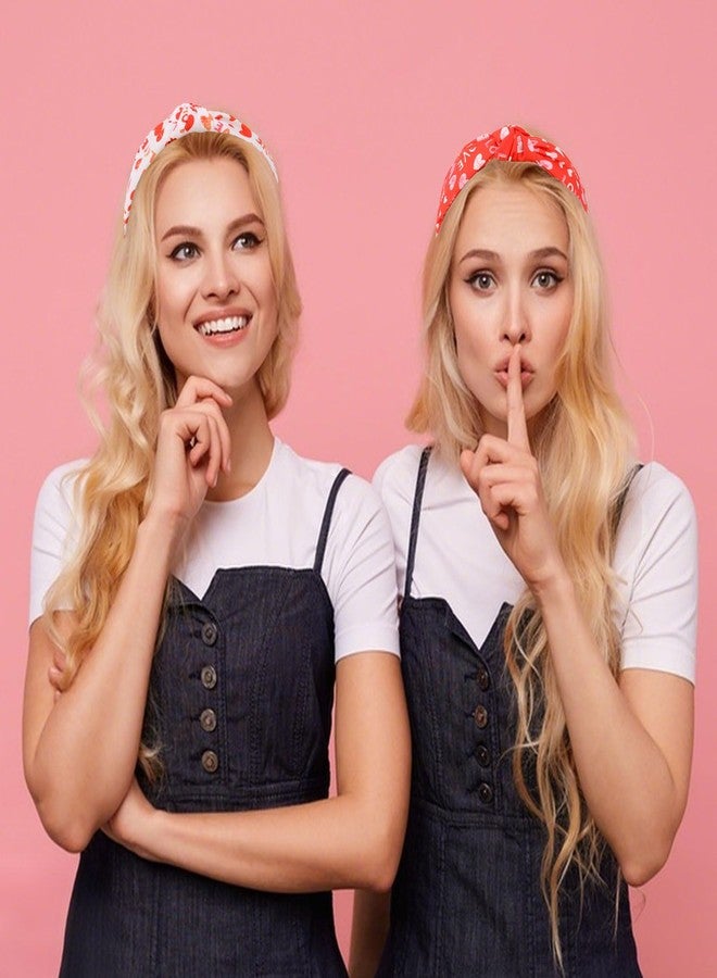 ACO-UINT 3 Pack Valentine’s Day Knotted Headbands for Women and Girls - Pink/White/Red Heart & Love Print Hair Hoops, Romantic Knot Hair Accessories for Date Nights, Parties, and Daily Styling - Image 4