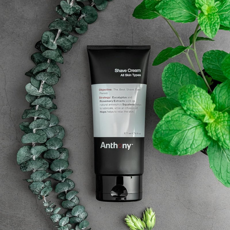 Anthony Shaving Cream Mens Sensitive Skin: Squalane, Eucalyptus, Spearmint and Rosemary Extracts, Help Soothe, Refresh, Cool, and Condition Your Skin for Shave 3 Fl Oz - Image 4