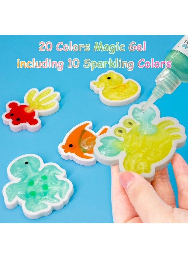 Kiditos - Magic Water Elf Toy Kit 20 Colors Magic Gel Including 10 Sparkling Colors10 Sea Creature Water Elf Kit 5000 Water Beads 6 Dinosaur Eggs 3D Handmade Water Toy Aqua Fairy Toy Set For Kids - Image 1