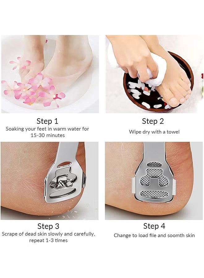 YJ Foot Scraper Stainless Steel Files Care Pedicure Dead Hard Skin Remover Tool With Blades For Wet And Dry Feet - Image 5