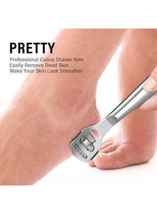مكشطة القدم ملفات الفولاذ المقاوم للصدأ العناية Pedicure أداة إزالة الجلد الصلب الميتة أداة مع الشفرات للأقدام الرطبة والجافة - view 4