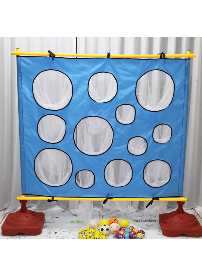 Children's Throwing Target Plate Kindergarten Body Intelligence Sensor System Training Parent-Child Outdoor Game Activity Sensor System Target Equipment-Color:Blue Pitcher Set (24 Balls +6 Balls) - Image 1
