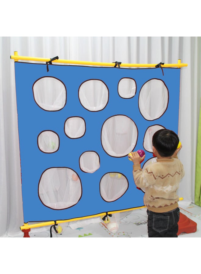 Children's Throwing Target Plate Kindergarten Body Intelligence Sensor System Training Parent-Child Outdoor Game Activity Sensor System Target Equipment-Color:Blue Pitcher Set (24 Balls +6 Balls) - Image 3
