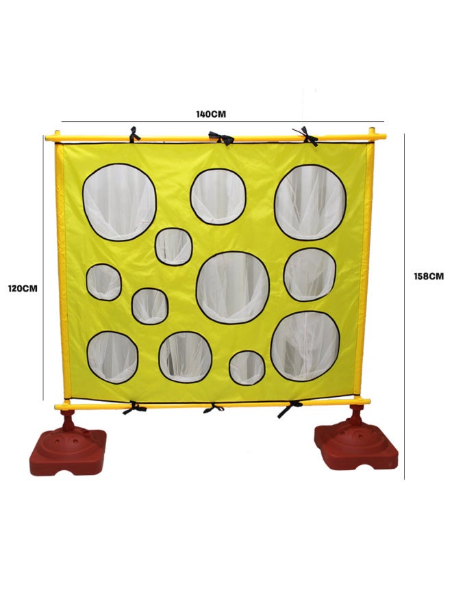 Children's Throwing Target Plate Kindergarten Body Intelligence Sensor System Training Parent-Child Outdoor Game Activity Sensor System Target Equipment-Color:Blue Pitcher Set (24 Balls +6 Balls) - Image 4