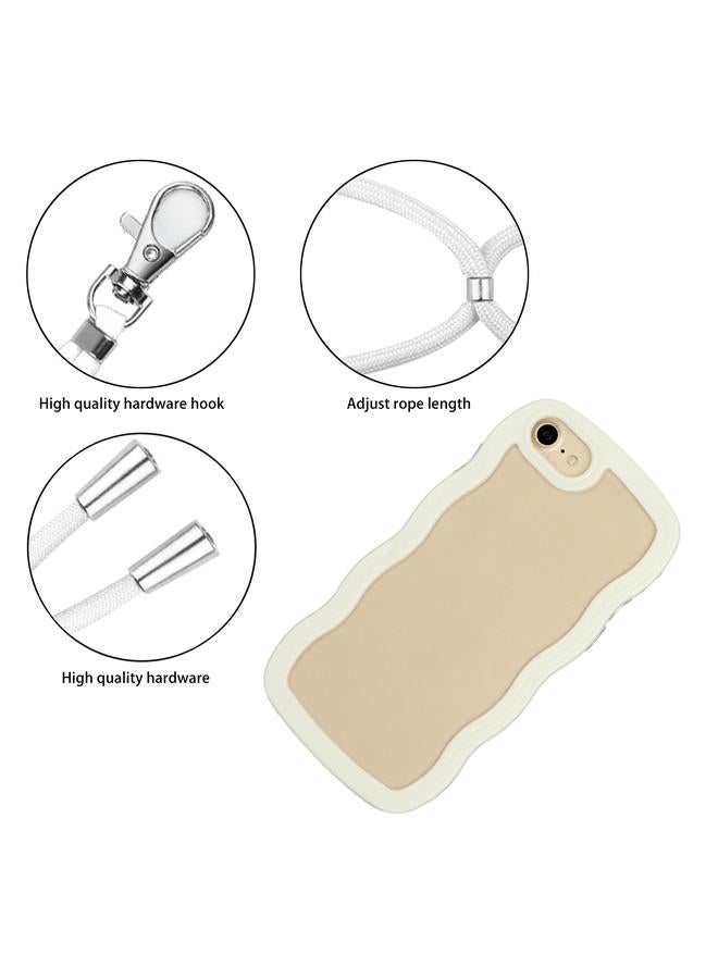 S-TOP Case For iPhone SE 2022 / SE 2020 / 8 / 7 Lanyard Candy Color Wave TPU Clear PC Phone Case - Image 2