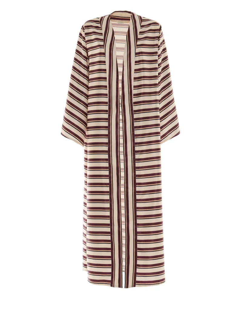 Iyal  Satin Stripe Abaya for Women | Best Price UAE