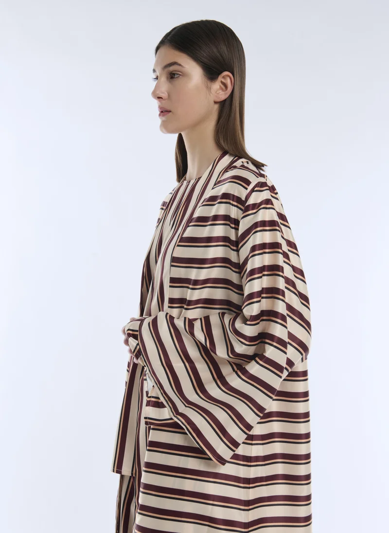 Iyal  Satin Stripe Abaya for Women | Best Price UAE