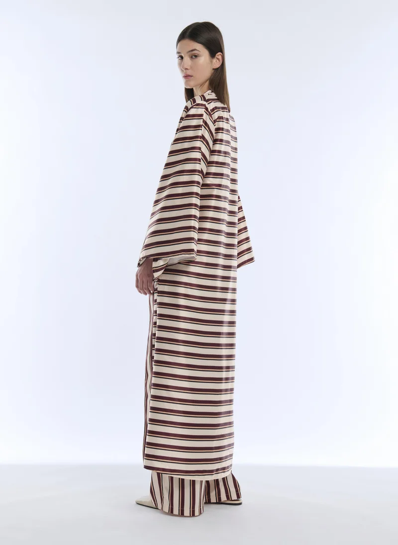 Iyal  Satin Stripe Abaya for Women | Best Price UAE