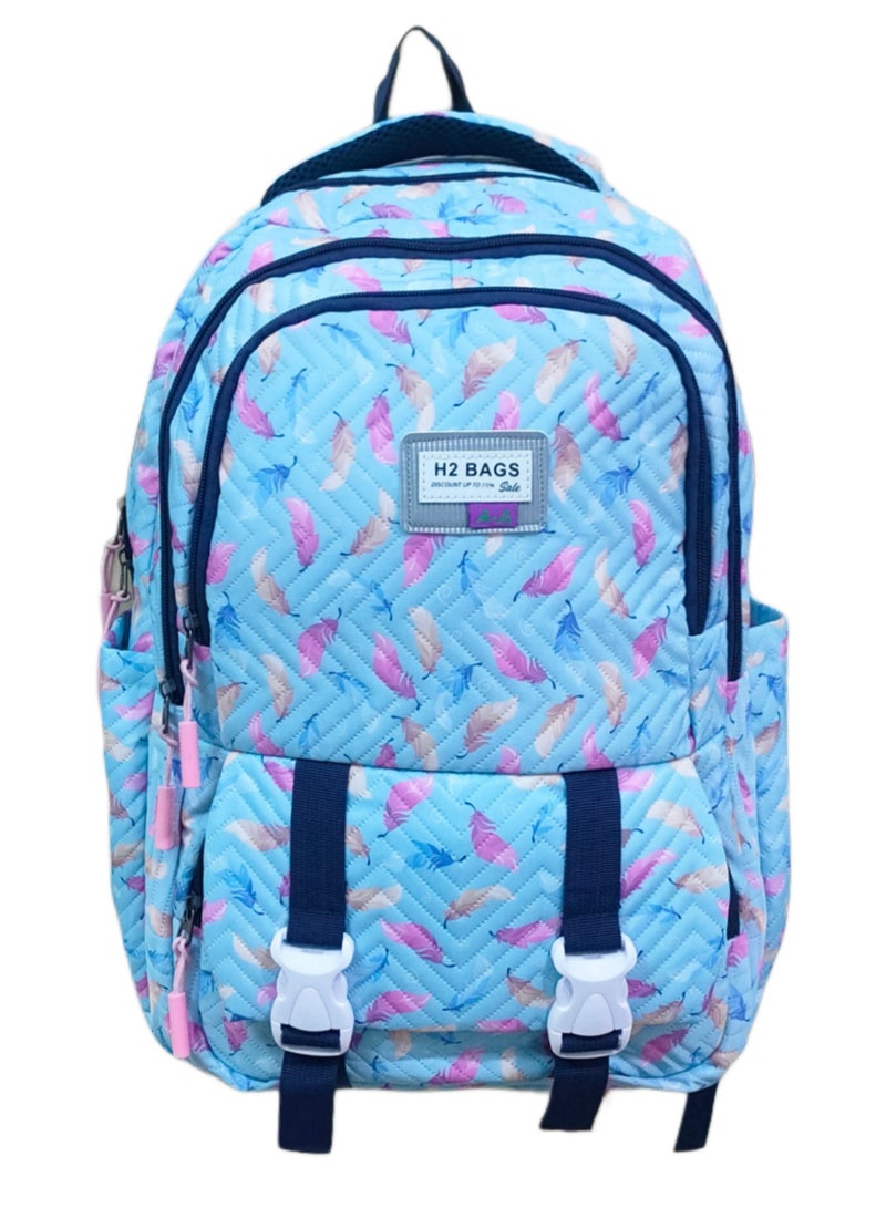 h2 Large trendy school baded multizips bag backpack - Image 3