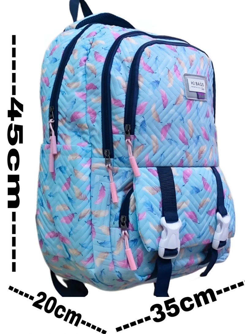 h2 Large trendy school baded multizips bag backpack - Image 4