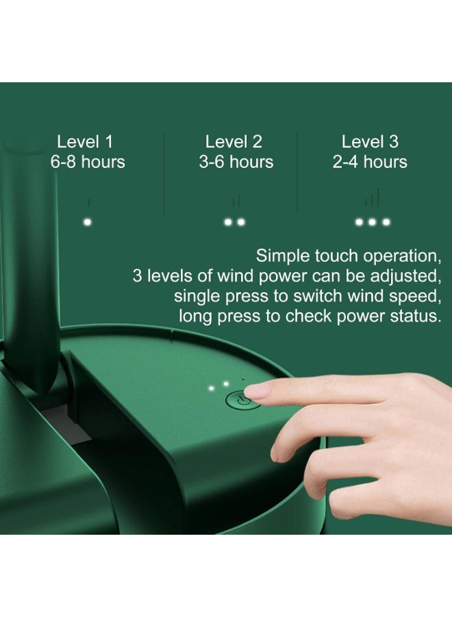 Super Portable Foldable Desk Fan, USB Rechargeable Mini Fan with Powerful Breeze, 3 Speed Modes, Quiet & Travel-Friendly (Green) - Image 3