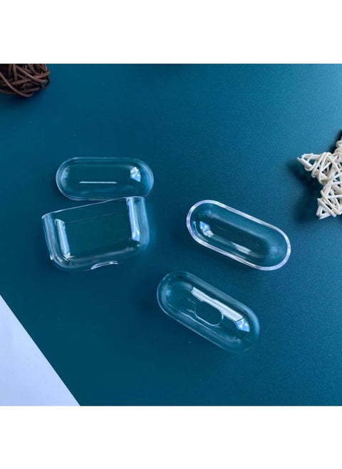 Tpu Material Suitable For Apple Airpods Protective Case Pro2 Earphone Case 3/4 Generation Transparent 5 Generation Diy Earphone Case-Color:Hard Shell + Frosted Bag-Applicable Model:Airpods 4th Generation (2024 Model With Hanging Ears)