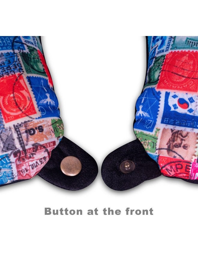 HOOPY Travel Neck Pillow in Soft Fabric for Head, Neck, Shoulder Support Filled with Soft Memory Foam Filling | Multi Purpose Neck Pillow| Neck Rest | Neck Pain | Stamp Print - Image 2