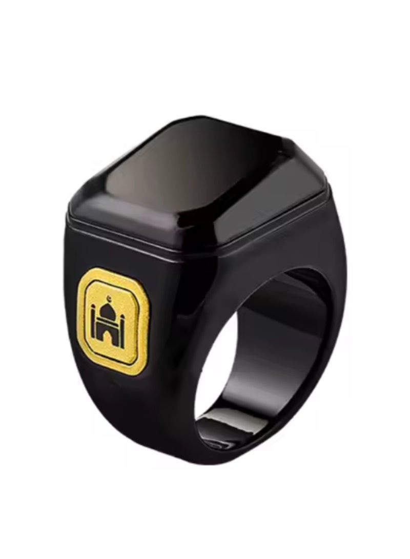 بستوش خاتم الذكر الذكي المتكامل 18 مم: عداد تسبيح، تذكير صلاة، اتصال بلوتوث وشاشة OLED - Image 5