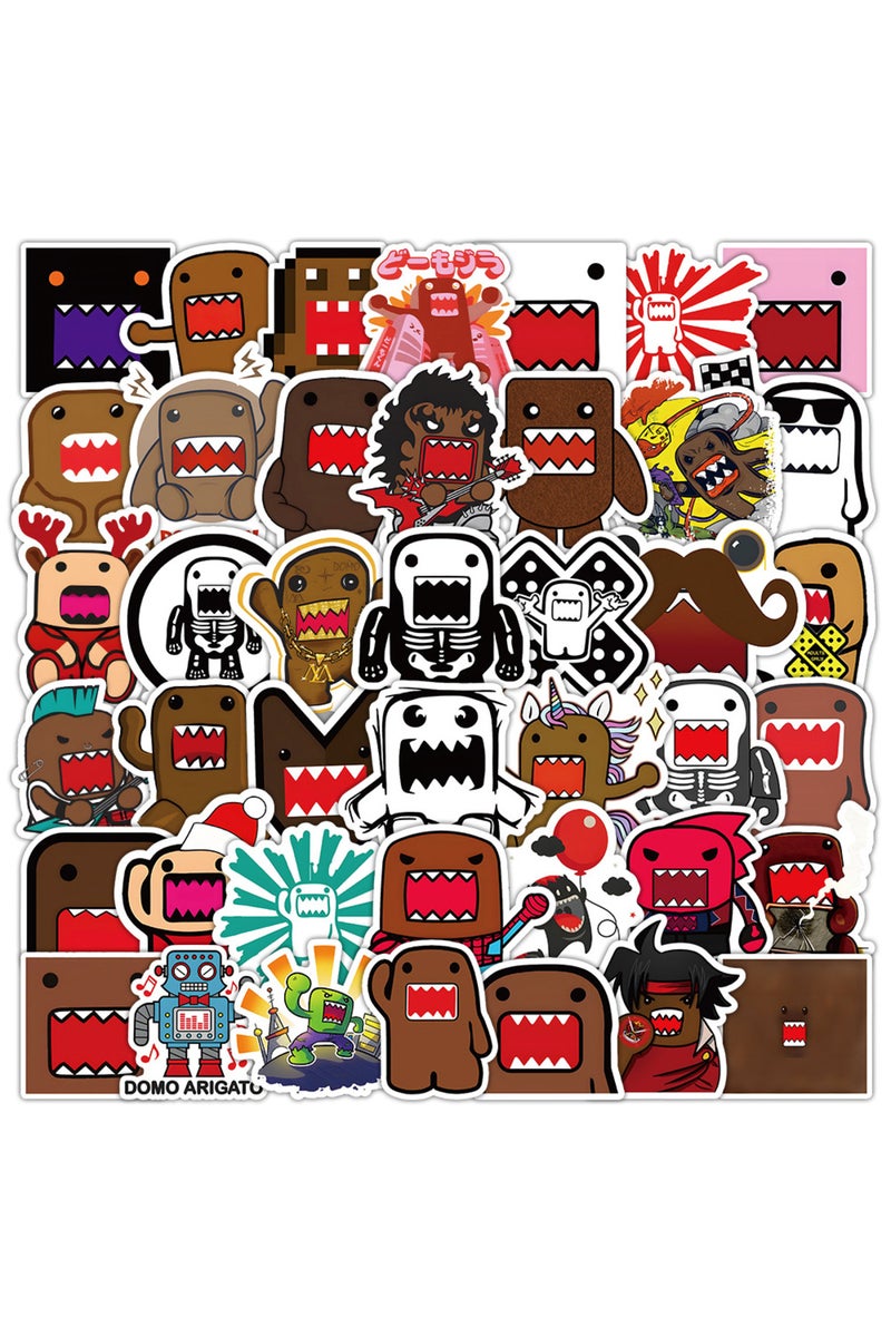 MULTICOLOR 50Pcs Cartoon Fun Domo Kun Stickers Graffiti Sticker Collection DIY Toy Luggage Laptop Sk
