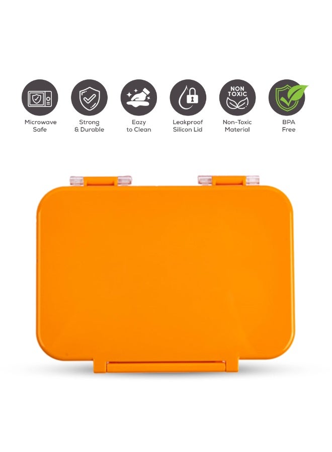 Cocobee Tritan Bento Lunch Box,4 Compartments - Orange - Image 2