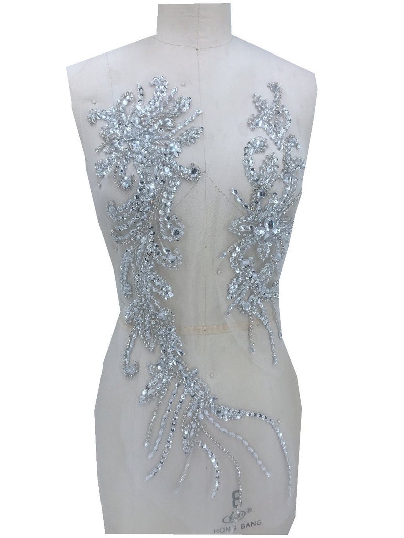 Zbroh زبره خياطة يدوية بقع حجرية كريستالية واضحة وأحجار الراين لفستان الزفاف ملابس زخرفية DIY