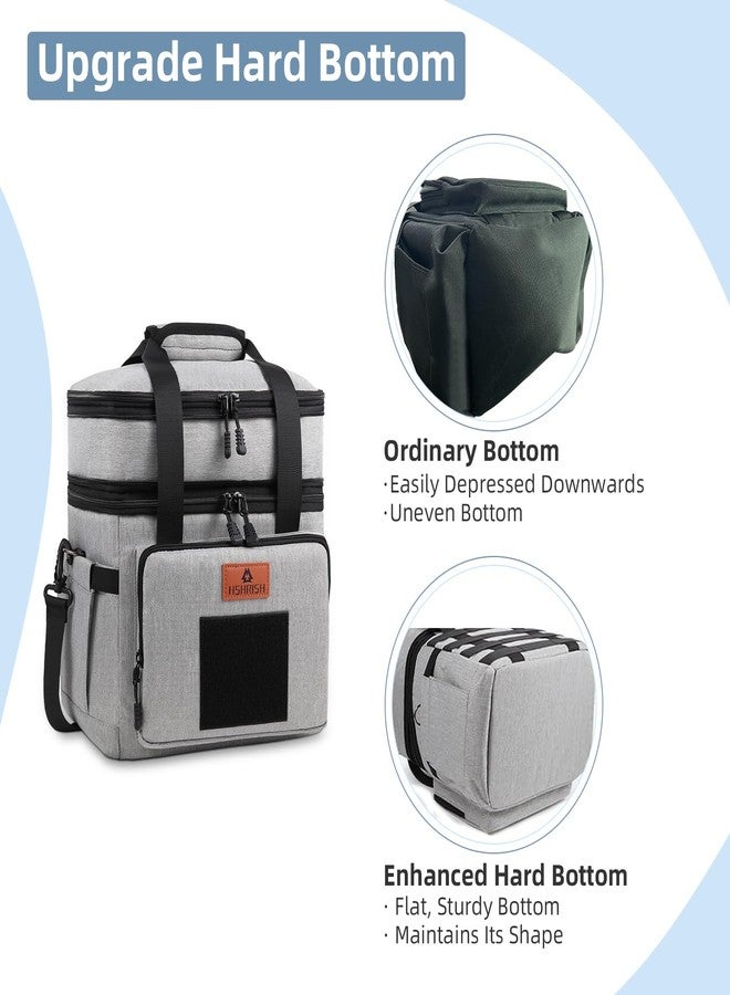 HSHRISH Lunch Box for Men, Women Double Deck Heavy Duty Large Insulated Tactical Lunch Bag Durable Cooler Bag With Shoulder Strap for Adults Work Picnic Road Trip (Grey,15L ) - Image 4