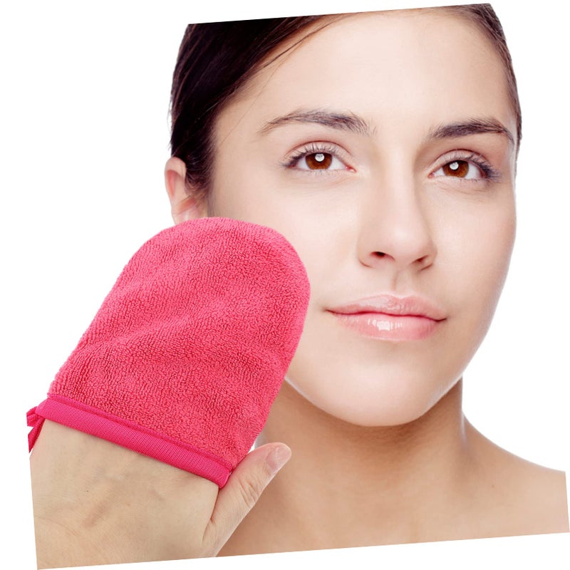 4 Pack Microfiber Face Wash Gloves Reusable Makeup Remover Mitts For Eyes And Face - Image 5