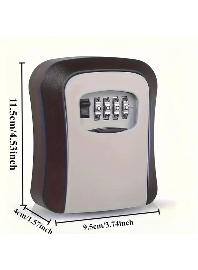Gray Wall Mounted Flip Top Key Safe Combination Lock Metal Plastic Storage Box - Image 3