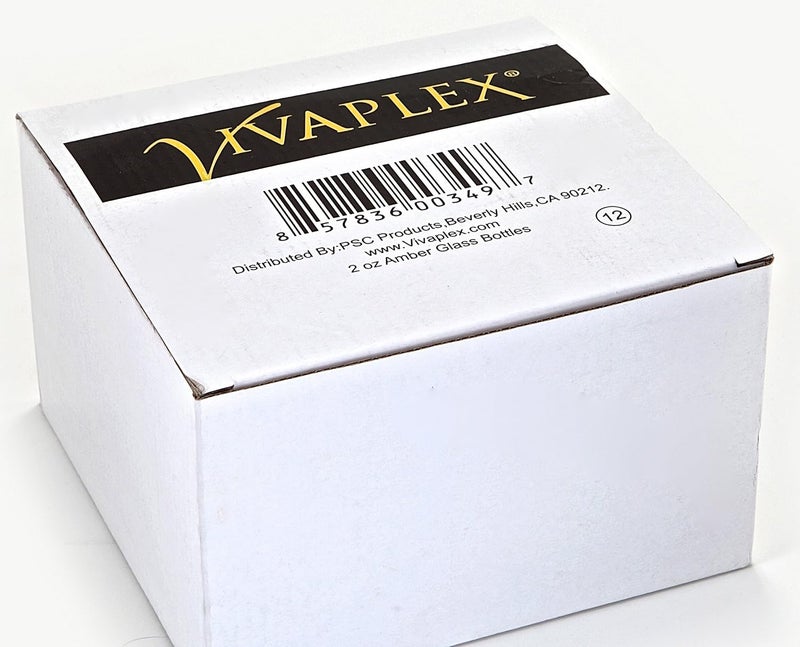 Vivaplex 12 زجاجات كهرمانية سعة 2 أونصة مع بخاخات رذاذ دقيقة سوداء - Image 2