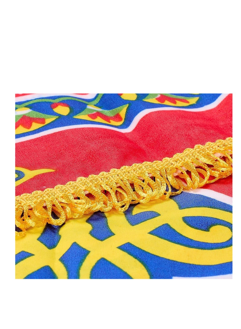 مفرش رمضان خيامية مصنوع من القطن، مقاس 2.5×1.5 متر، تصميم رمضاني تراثي أنيق، مناسب للطاولات والديكور المنزلي ويضيف أجواء رمضانية دافئة - Image 2