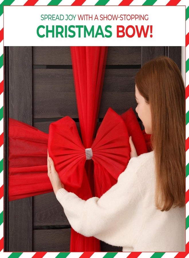 Bash Basics Red Door Bow Kit - Large Red Bow Housewarming Party Decorations | Front Door Decoration for New Home & Office - Image 5