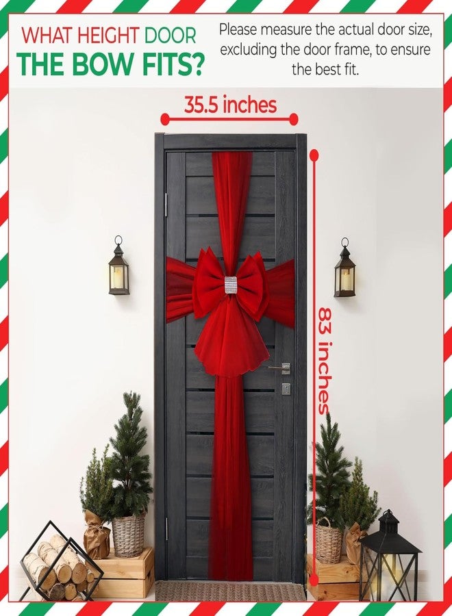 Bash Basics Red Door Bow Kit - Large Red Bow Housewarming Party Decorations | Front Door Decoration for New Home & Office - Image 3