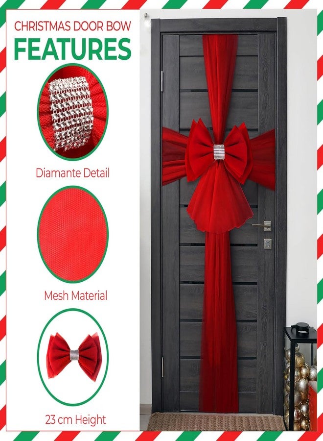 Bash Basics Red Door Bow Kit - Large Red Bow Housewarming Party Decorations | Front Door Decoration for New Home & Office - Image 2