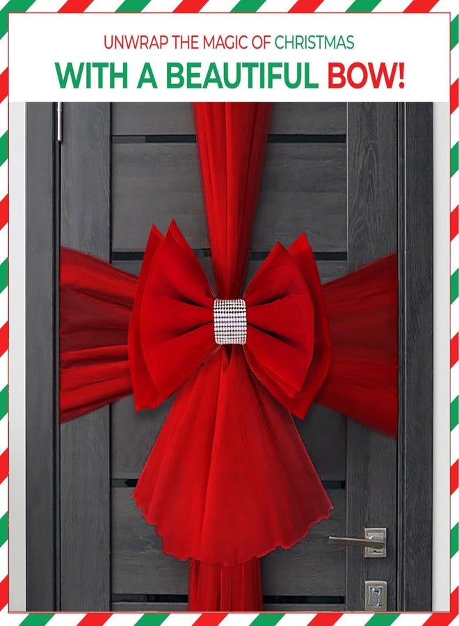 Bash Basics Red Door Bow Kit - Large Red Bow Housewarming Party Decorations | Front Door Decoration for New Home & Office - Image 4