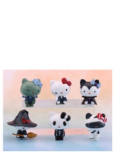 Y&D 6 Pack Kawaii Sanrio Figure Hello Kitty Figure Birthday Party Supplies, Cinnamon Cupcake Toppers, Cute Mini Figure Toys  Birthday Party Favor For Kids Fans Collection Bouquet Desk Decor  - Image 1