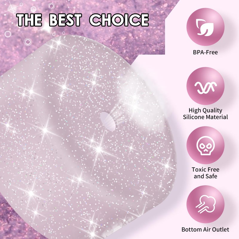 BKBY Protective Glitter Silicone Boot Compatible with Owala 24oz 32oz 40oz, Bling Cup Sleeve Bottom Bumper Cover Compatible with Owala FreeSip, Twist, or Flip Stainless Steel Water Bottles - Image 4