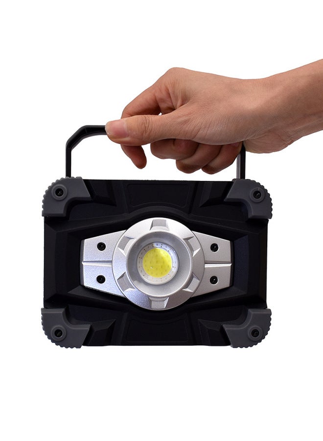 Cross-border New Multi-function Charging Cob Flashlight Red And Blue Flashing Warning Work Light Portable Searchlight