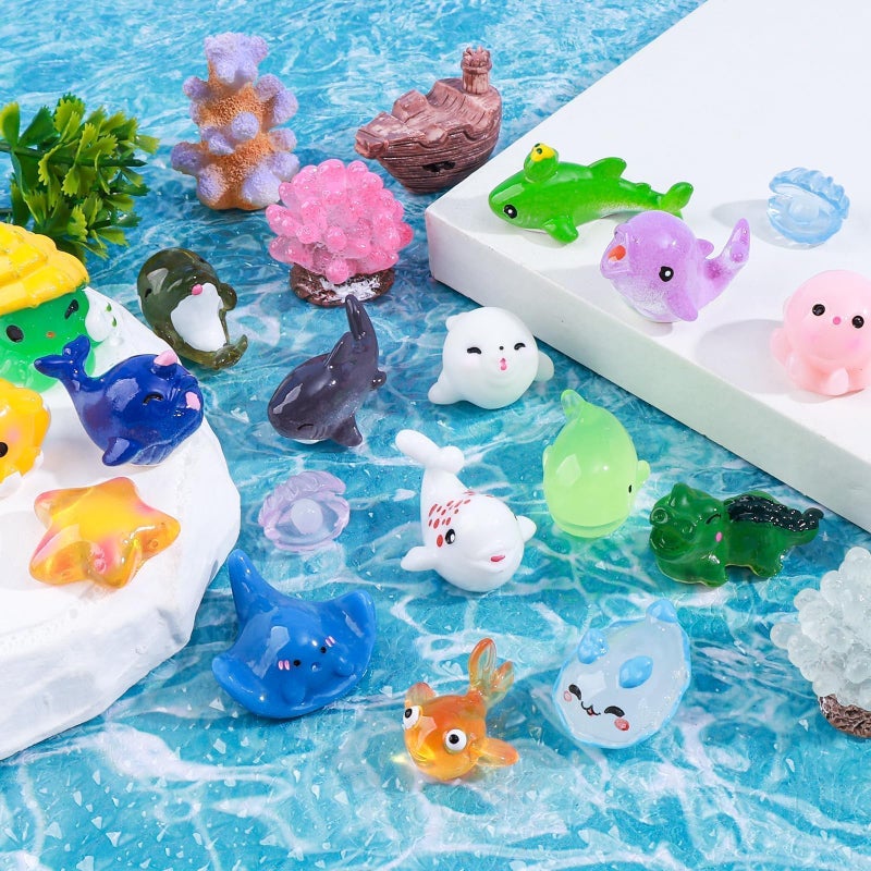Nerfcareani 50PCS Mini Ocean Resin Animals Tiny Sea Animals Figurines Marine Miniature Plastic Animals Aquarium Ornaments Decorations for DIY Fish Tank Potted Micro Fairy Garden Dollhouse - Image 5
