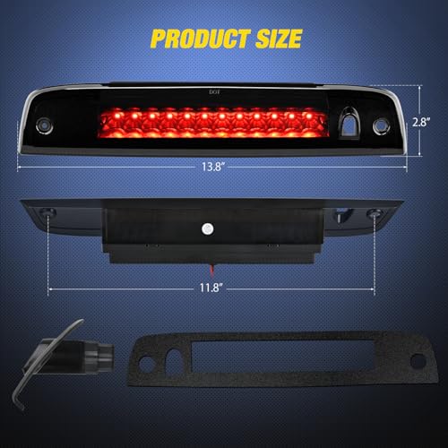 Nilight Third Brake Light Tail High Mount 3rd Stop Lights Smoked Lens Compatible with Ford Expedition Lincoln Navigator 2003 2004 2005 2006 2007 2008 2009 2010 2011 2012 2013 2014 2015 2016 - Image 3