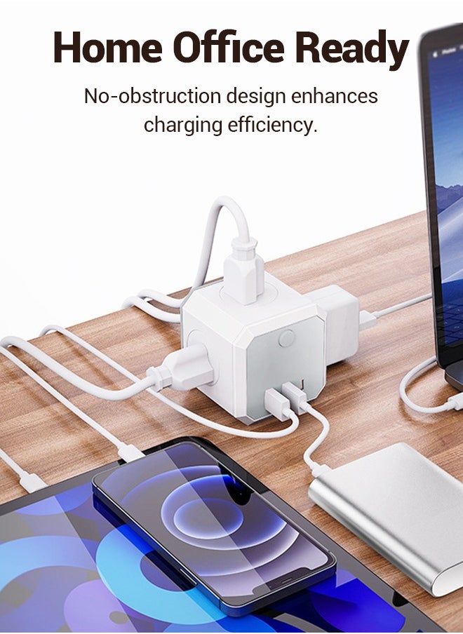Generic Product Name: Cube Socket Multi-Function Power Strip Universal Converter with 2 USB-A + 1 USB-C Ports, UK Plug  - Image 3
