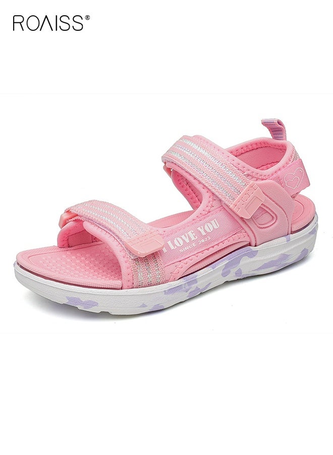 roaiss Girls Summer Sandals, Comfort Sports Sandals with Non-slip Sole, Breathable Lightweight Beach Shoes for Kids, Suitable for Outdoor Activities - Image 1