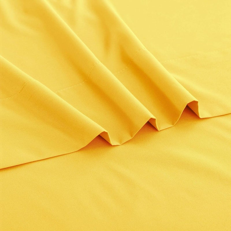 Ghooss Yellow Full Sheets Extra Soft Bed Sheets Brushed Microfiber 1800 Sheets - Deep Pocket, Wrinkle & Fade Free - 4 Piece-Yellow,Full - Image 4