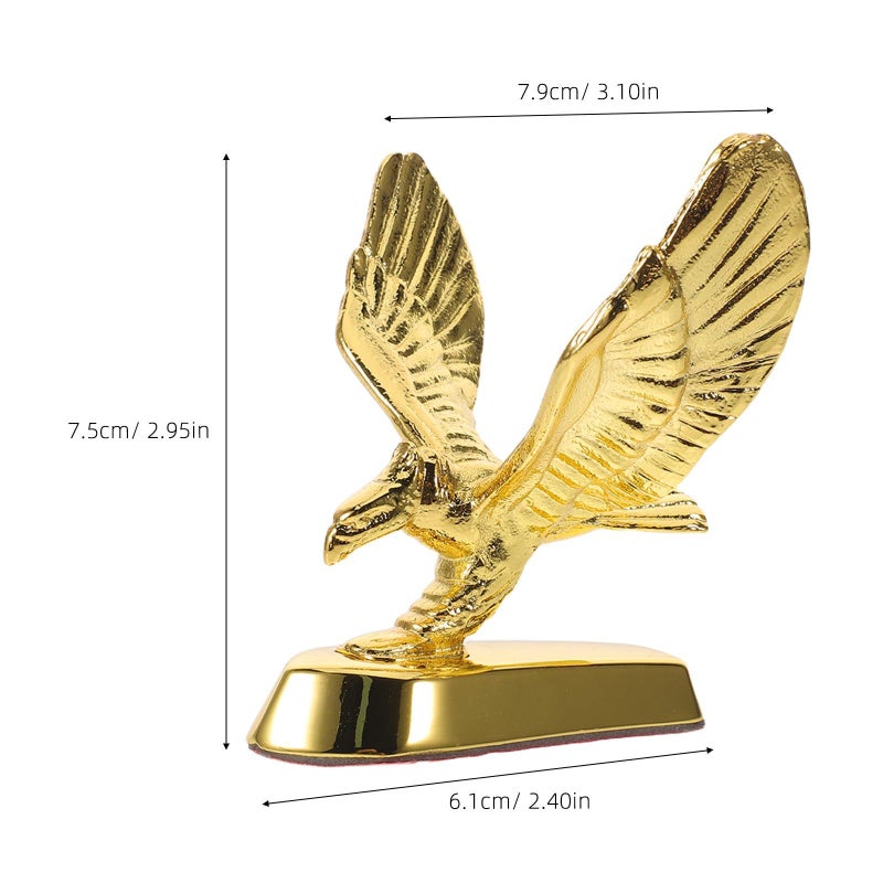 3D Metal Eagle Emblem Gold Chrome Hood Ornament Hood Decal Vehicle Exterior - Image 3