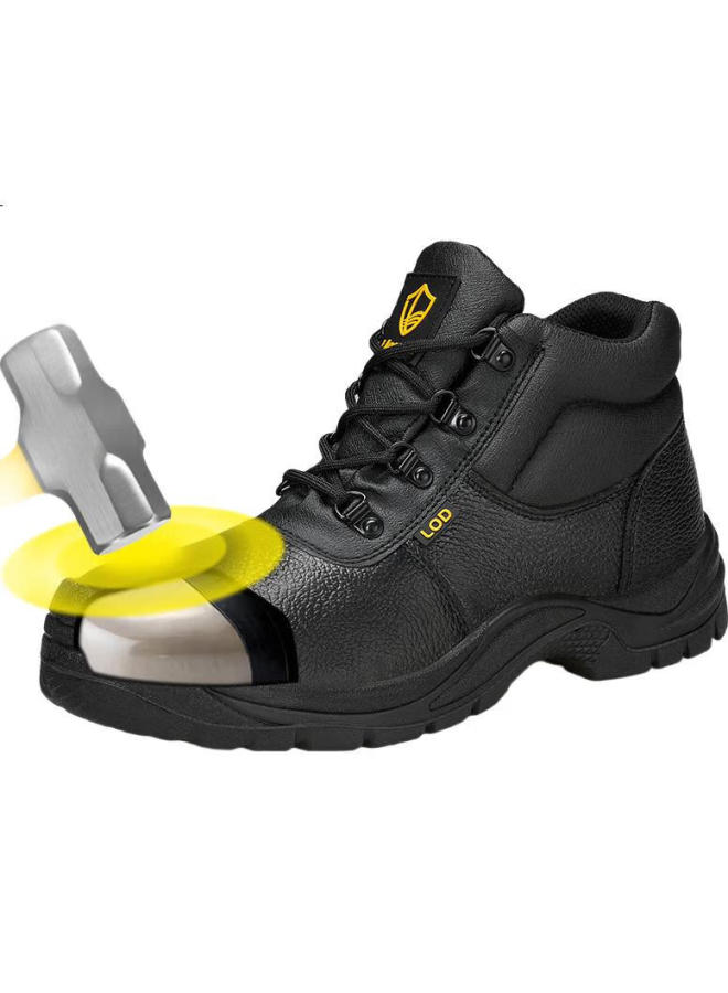 Blue Gull Shield Blue Seagull Shield Labor Protection Shoes Men'S High-Top Waterproof Steel Toe Cap Anti-Smashing Anti-Stab Cowhide Safety Work Site Functional Shoes D202 44 - Image 3