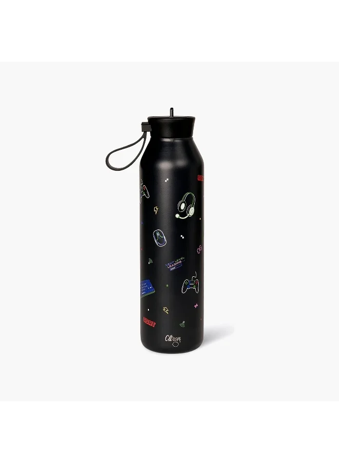 Citron Water Bottle-Gaming-750Ml-Cylinder (304 Stainless Steel) Black \ 6.1X23.9