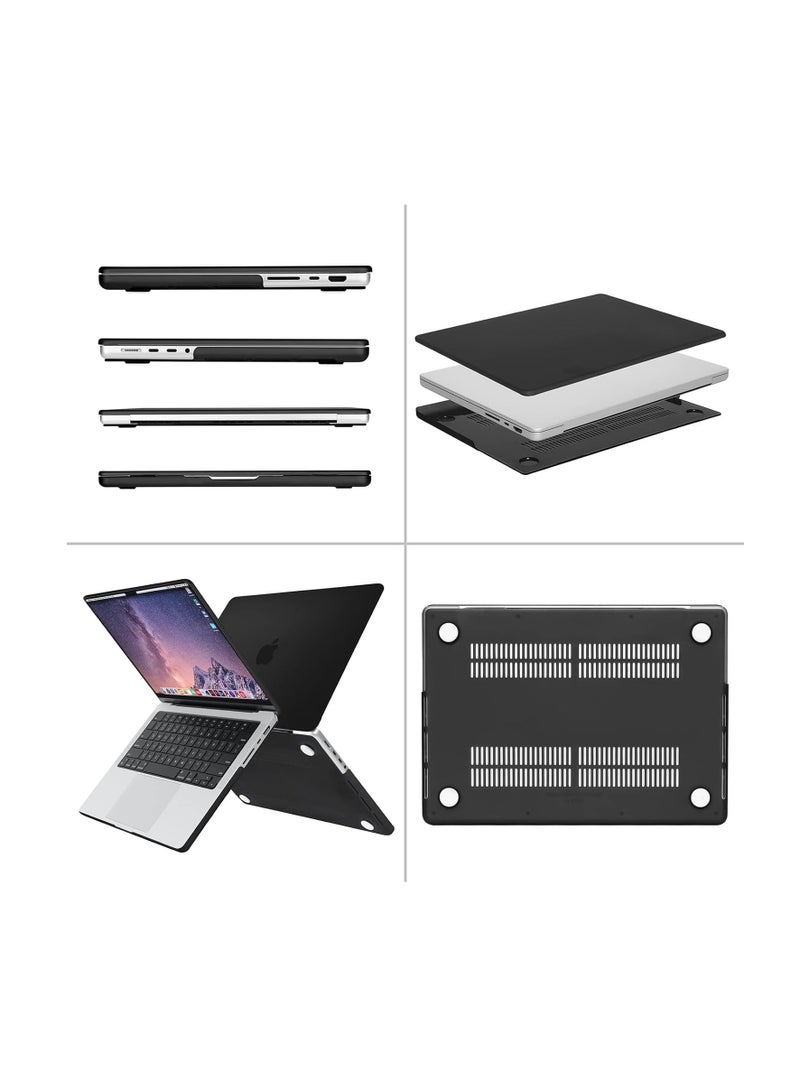 Generic Compatible with MacBook Pro 14 inch Case 2023 2022 2021 Release M3 A2918 A2992 M2 A2779 M1 A2442 Pro Protective Plastic Hard Shell Case Cover, Color Black  - Image 3