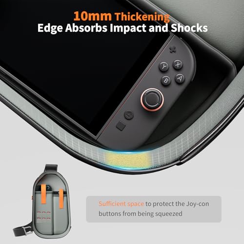 COOWPS Sling Bag for Nintendo Switch 2 (2025)/Steam Deck OLED/PlayStation Portal, Unique Design Portable Crossbody Bag with EVA Hard Shell, Thickened Lining Full Protection Game Console Travel Pouch - Image 5