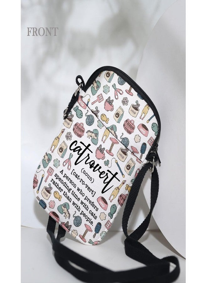 MAOFAED Catrovert Definition Crossbody Bag, Gift for Cat Lover, Cat Mom Gift, Catsitter Gifts, Pet Owner Gifts(catrovert) - Image 3