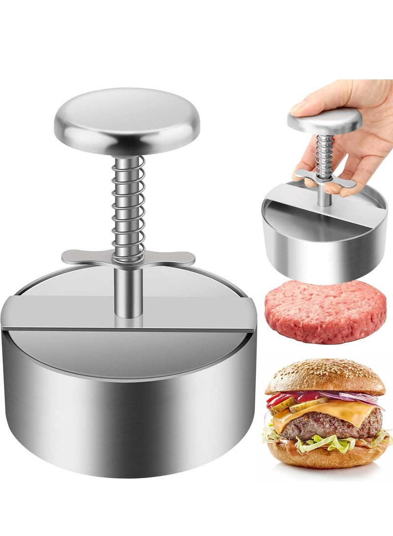 Burger Press, Stainless Steel Adjustable Hamburger Patty Maker, Non Stick Patty Making molds  - Image 1