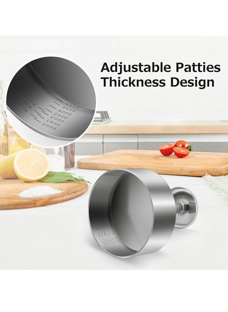 Burger Press, Stainless Steel Adjustable Hamburger Patty Maker, Non Stick Patty Making molds  - Image 4