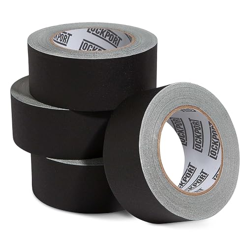 Lockport Black Gaffers Tape 2 inch x 30 Yards - 4 Pack Pro Black Gaff Tape - No Residue, Water Resistant, Non-Reflective, Easy Tear - Multipurpose - Image 1
